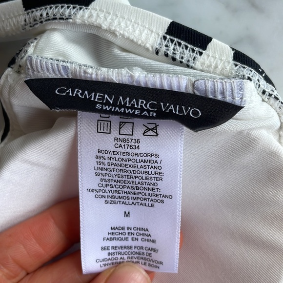 Carmen Marc Valvo Palm Print Bikini Halter Top - Picture 6 of 6